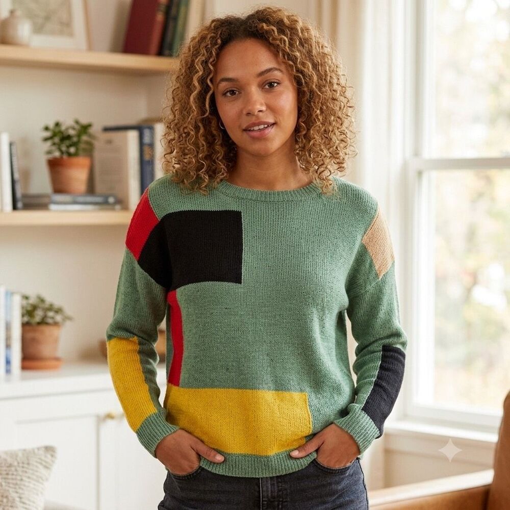 Color block Cozy Casual size S/M lightweight sweater.